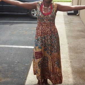 Elegant African Multicolor Maxi Dress